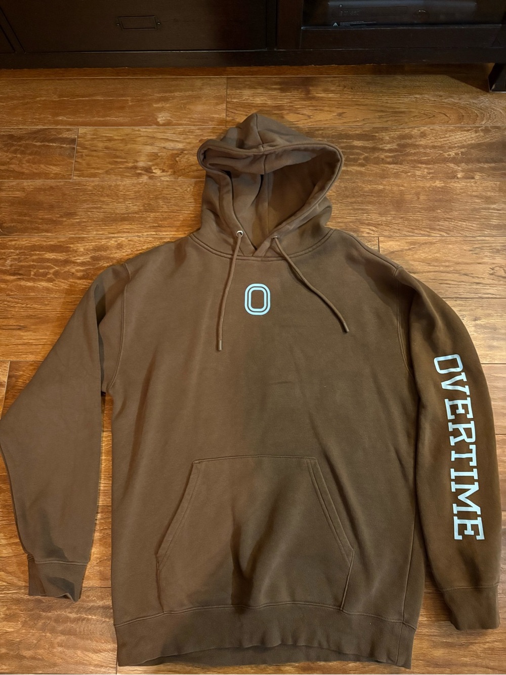 Overtime Brown Pullover Hoodie with O Logo